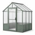 Invernadero de Aluminio con Paneles de Policarbonato Transparente Verde