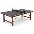 Mesa de ping-pong MDF negro con patas de madera