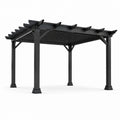 Pérgola de aluminio cuadrada 300x300x240 cm negro