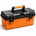 Caja de herramientas de plástico negro y naranja 48x25x25 cm