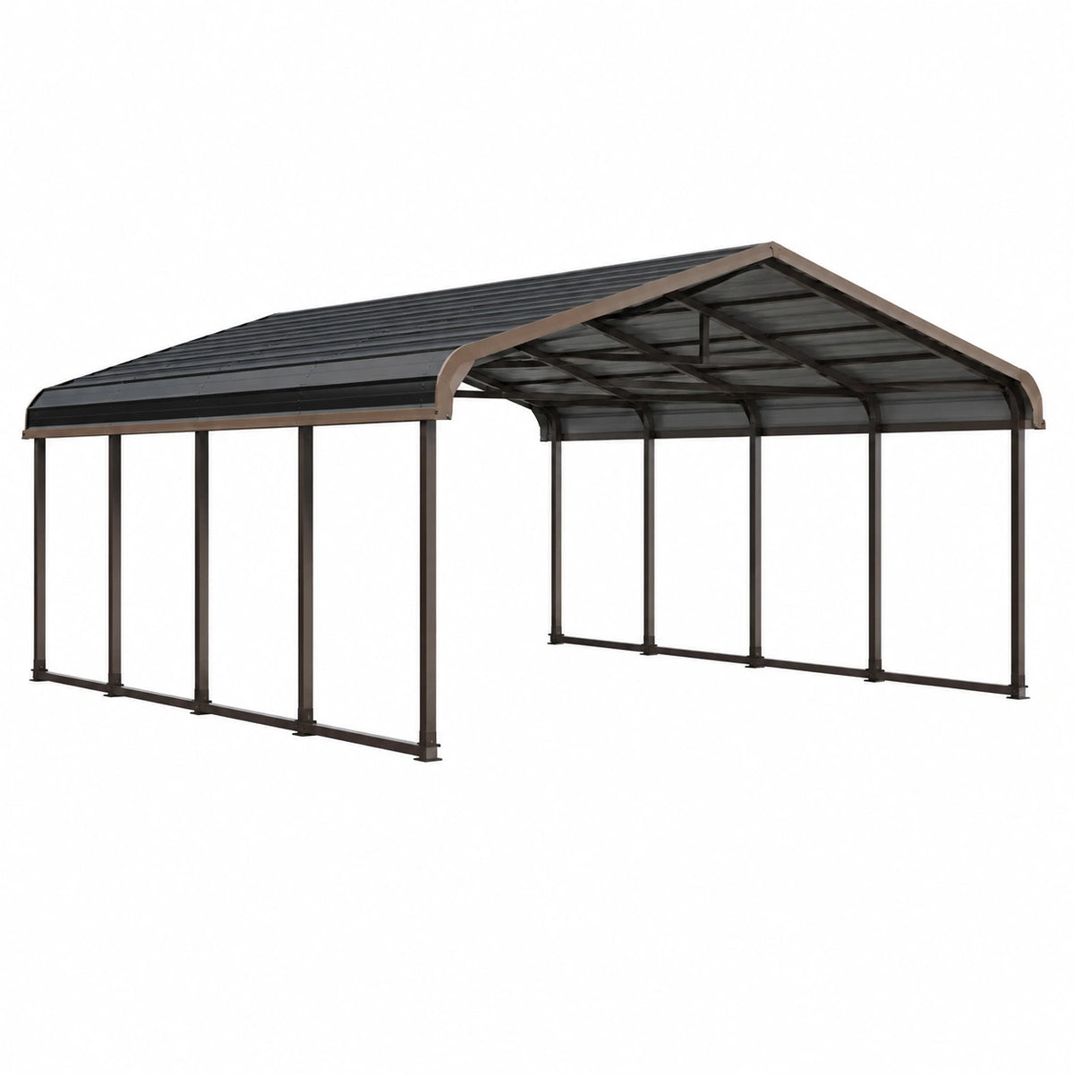 Cochera de aluminio y policarbonato negro 600x300x240 cm