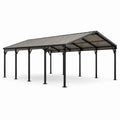 Cobertizo de Acero para Coches 6x4m Cubierta Galvanizada Gris
